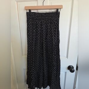 Black Polka Dot Maxi Skirt